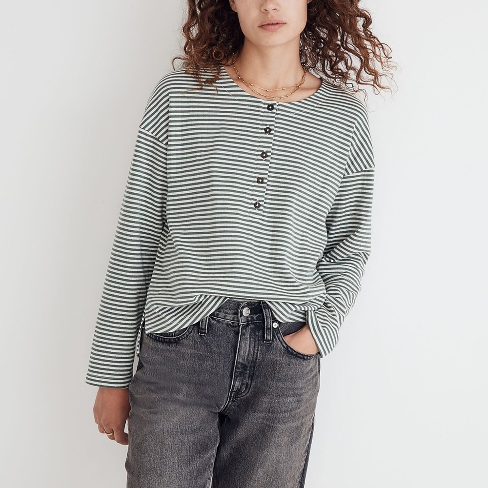 Madewell Double Face Henley Long Sleeve